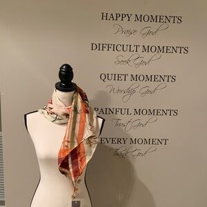 J. Jill Vibrant Orange and Cream Scarf